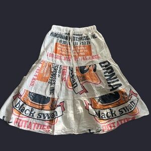 Vintage Sack- Flour Sack Midi Skirt 

(One Size- Would best fit an (XS-Medium)